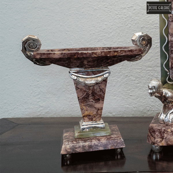 MARBLE CLOCK & GARNITURE - Image 3