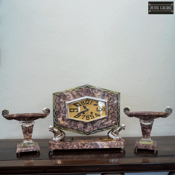 Marble Clock & Carniture