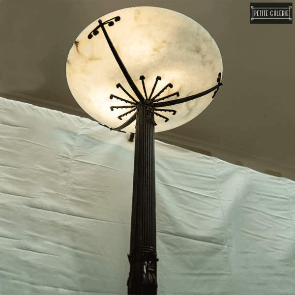 IRON & ALABASTER LAMP